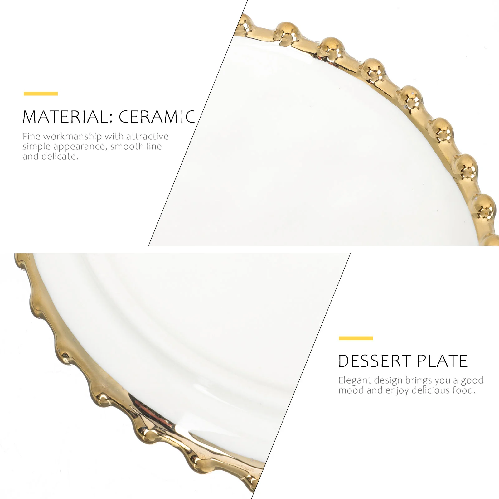 Ceramic Plate Round Breakfast Tray Dessert Dish Steak Platter White Tableware Serving Plates Banquet Plates Kitchen