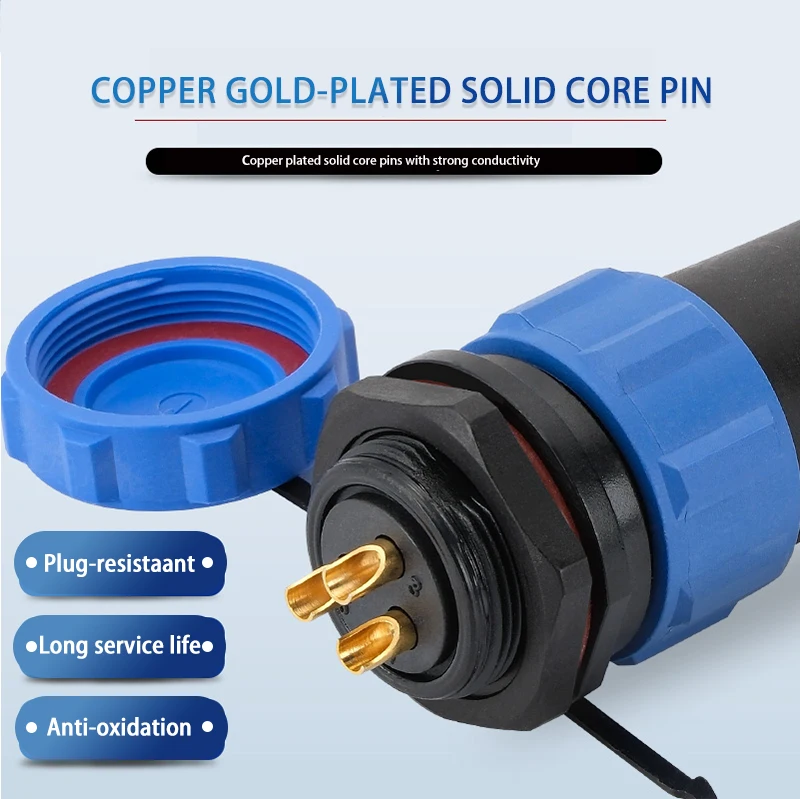 SP13 IP68 Wasserdichte Connecotrs Männlich Weiblich Steckdose Zurück Mutter Schweißen Typ Schnell Stecker 2/3/4/5/6/7/9 Pin Haushaltsgeräte – Detail 7