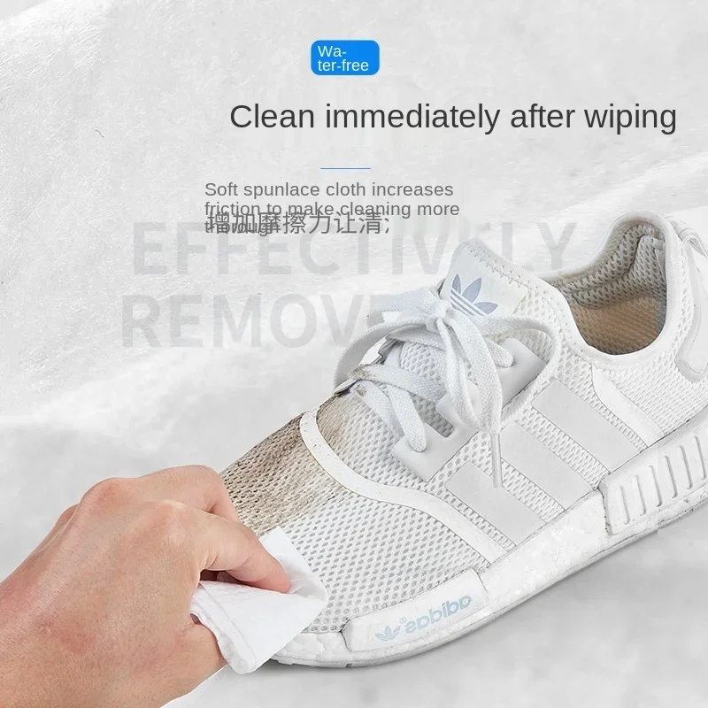 12/30/80Pcs/Bag Disposable Shoe Wipes Small White Shoe Artifact Cleaning Tools Care Shoes Useful Fast Scrubbing Quick Clean Wipe 5