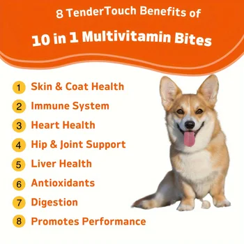 120 Chews - 1 Pack(1 x 180g/6.35oz) 180g/6.35oz - TenderTouch Multivitamin Dog Supplement, Digestive Enzymes, Grain Free Dog 2