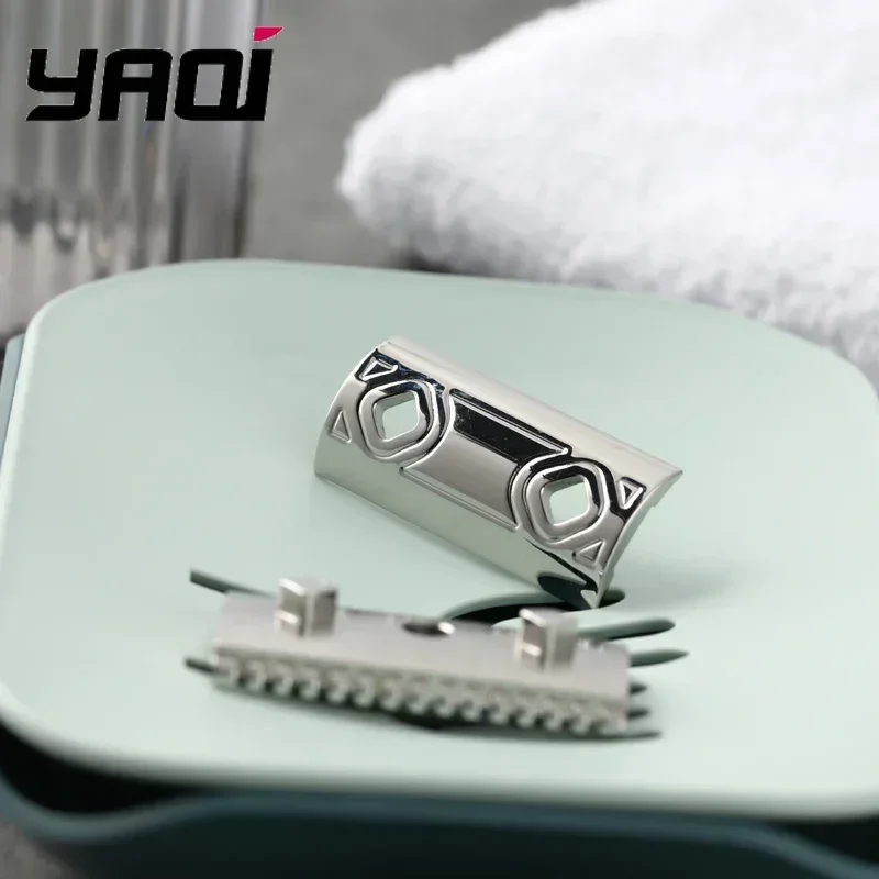 2026 스테인리스 스틸 면도기 YAQI Harlequin 316 스테인리스 스틸 광택 안전 면도기 헤드(0.90mm 블레이드 갭 포함)