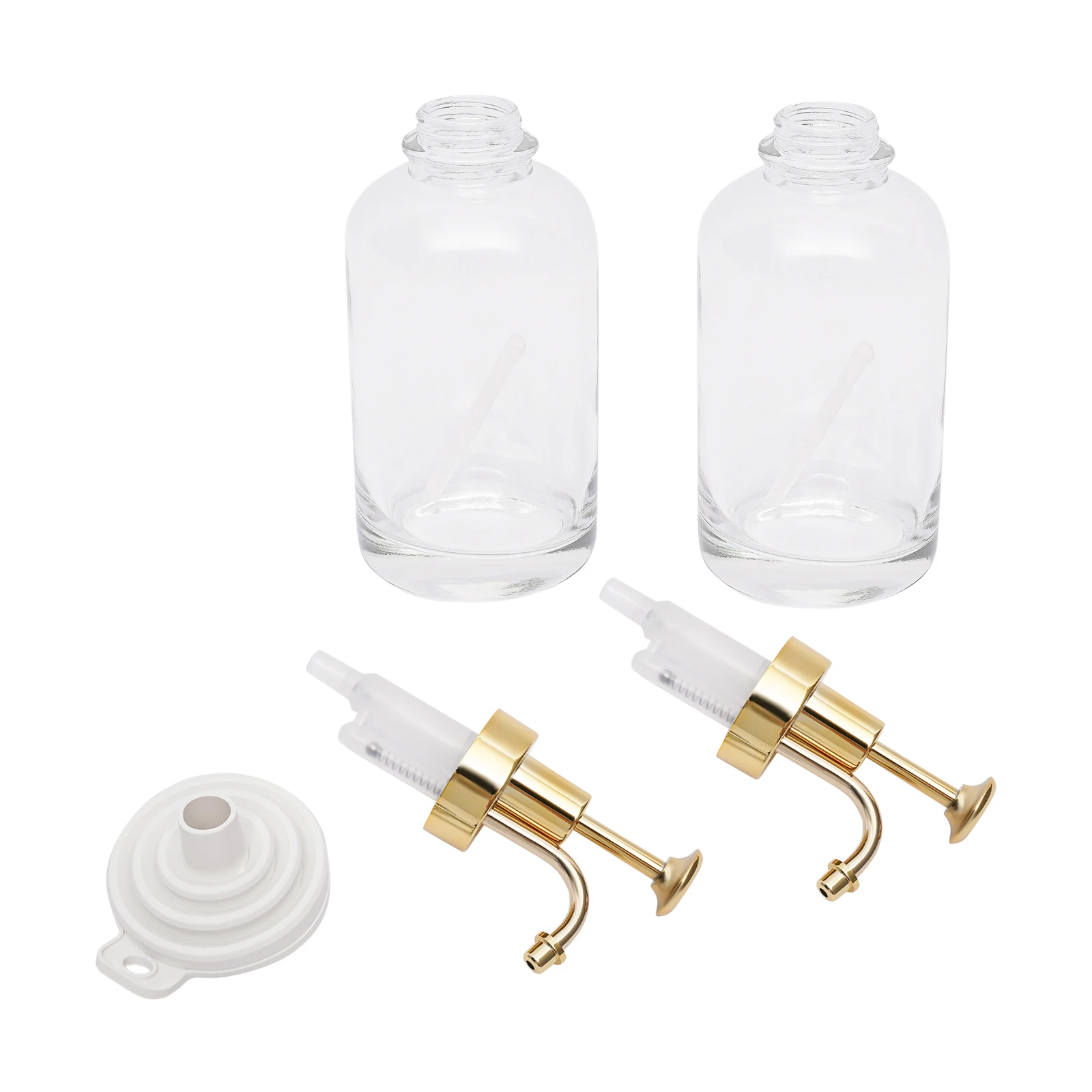 2 Stück 500ml Glas-Sirupspender - Transparente Pumpflasche Kompaktes Design für Kaffeebar Honig/Saft/Ahornsirup – Detail 2