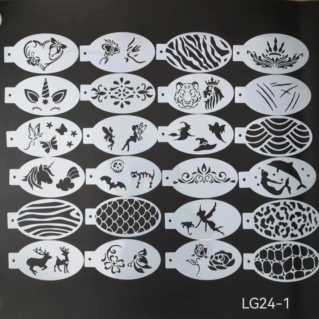 24pcs Halloween Christmas Easter Boys Girls Plastic Reusable Washable DIY Painting Template Face Body Paint Stencils
