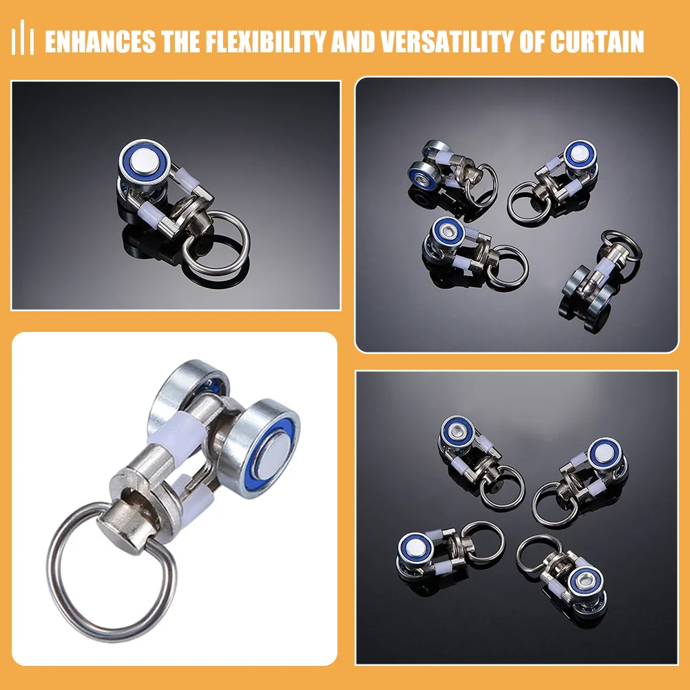 Metal Bearing Roller Curtain Track Pulley Gliders Rollers 8 Pcs For Track Accessories Decorative Hardware Home Decor