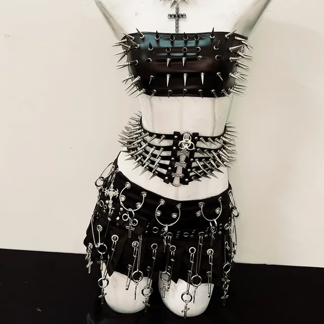 Spikey Strapless Top Waspie Belt and Skirt 1