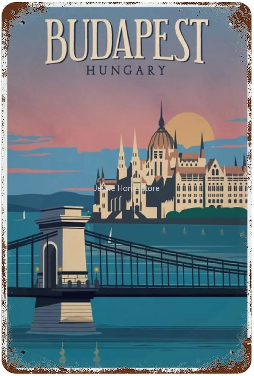 

Cartagena Budapest Retro Tin Sign Funny Metal Sign Wall Decor Home Plaque Bar Cafe Decor 12 x 8 in