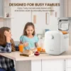 Automatic Bread Maker Machine, 1LB/1.5LB Programmable 2 Loaf Sizes, 3 Crust Colors, Small Digital Home Bakery with Dough, Cake, 5