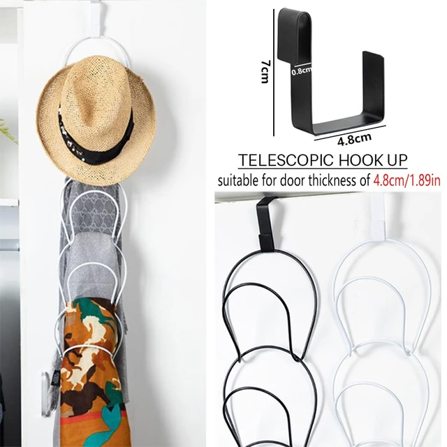 Hat Organizer Rack Baseball Caps Hat Hanger Display for Wall and Over Door  Closet Storage Holder Adhesive Straps Removable Hooks - AliExpress