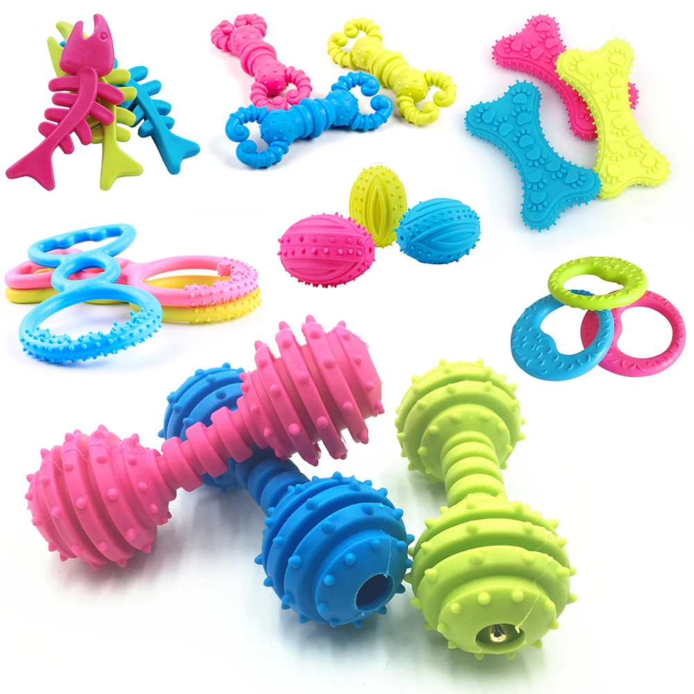 

1PC Pet Chew Toys Rubber Resistance To Bite Dog Toy Small Dogs Teeth Cleaning Molar Training Toys Pet Supplies Random Color