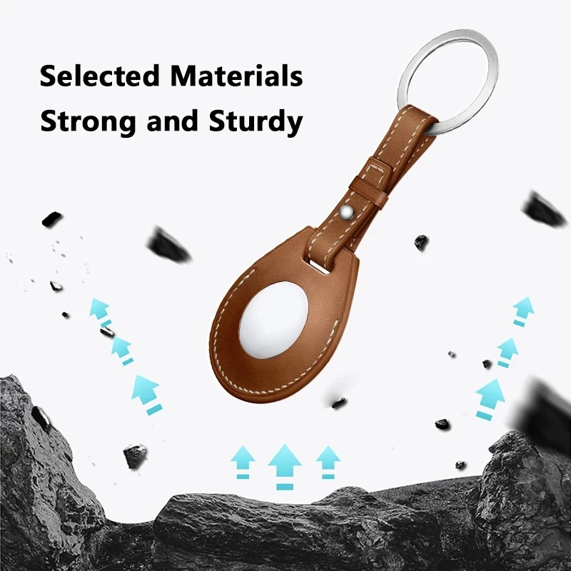 Shockproof Protective Case Leather Hangable Anti-lost Device Key Ring Luggage Tag Bag Charm Loop For Apple AirTag silicone airtag case,smart tag case,airtag case,airtag keychain
