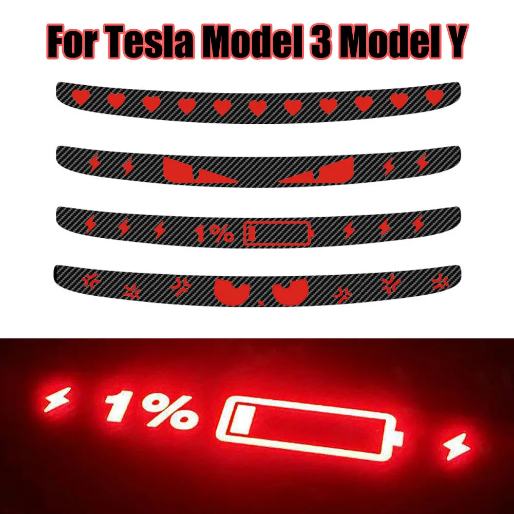 

For Tesla Model 3 Model Y High Mount Brake Light Projection Board PVC Soft Board Stop Light Patch Easy Installation Accessories