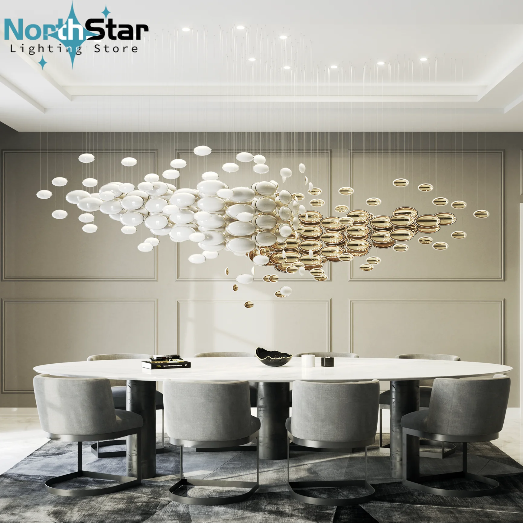 Luxury Lustre Bowl Hanging Chandelier