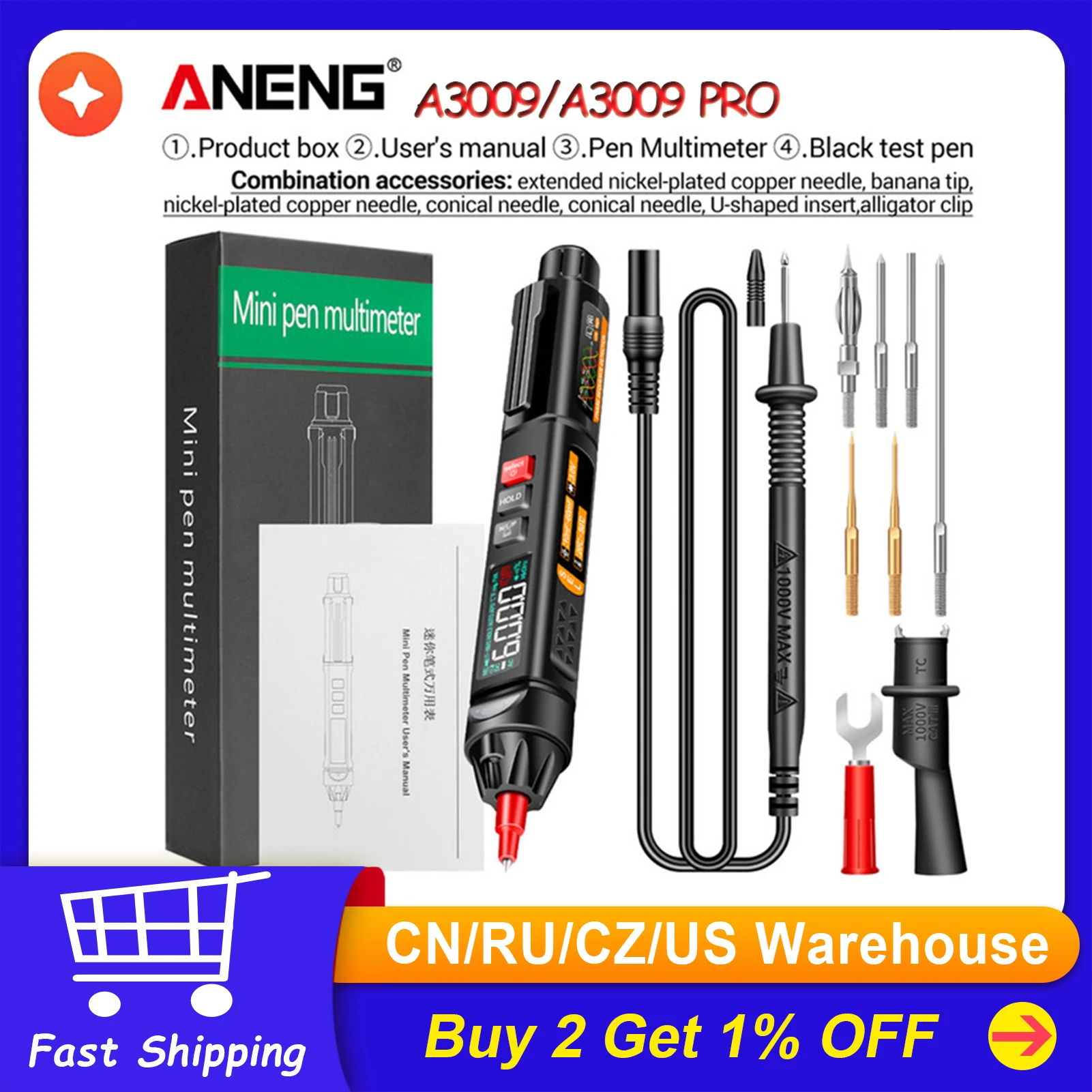 ANENG-A3009-A3008-A3007-PRO-Mini-Digital-Multimeter-Pen-Smart-Voice ...