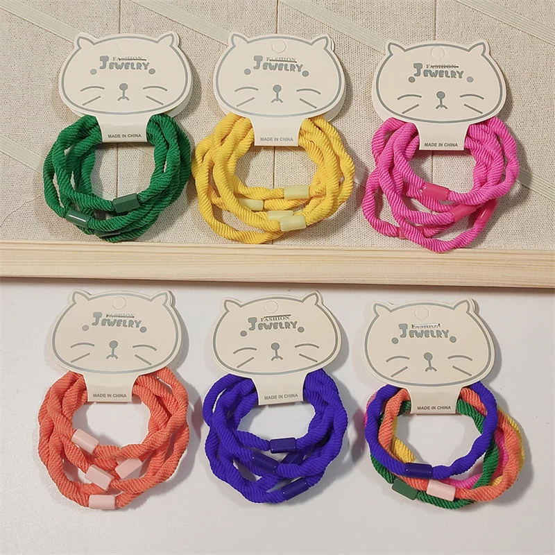 

5 шт., Однотонные эластичные ленты для волос, в Корейском стиле