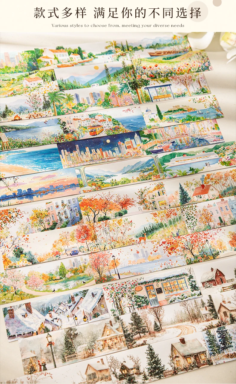 Journal GO 24 Stück ästhetische Aufkleber für die vier Jahreszeiten, Reiseaufkleber für Planer, Scrapbook, Dekoration, Album, DIY, kreative Aufkleber – Detail 8