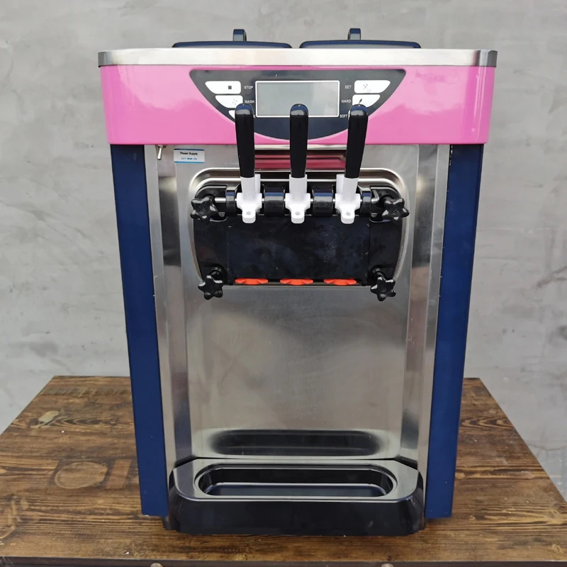 

Commercial Soft Ice Cream Machine Factory Outlet Ice Cream Makers Desktop 3 Taste IceCream ProductionMachine
