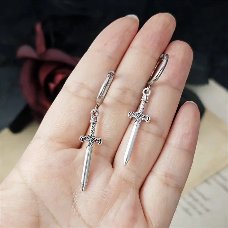 Pendientes De Espada Góticos Estilo Vintage - Accesorios Punk Y Fantasía Para Hombres Y Mujeres
