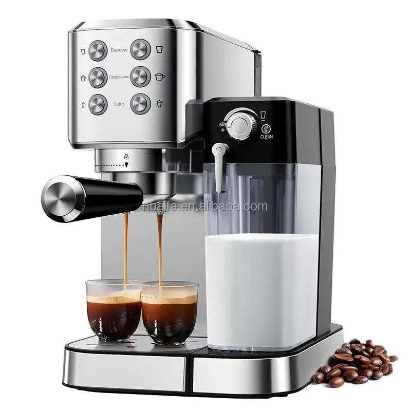 Aifa Full Function Commercial Household Digital Button Espresso Machine with Milk Frother Smart Coffee Maker with Milk Tank