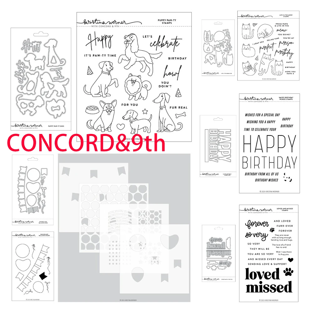 Cutting Dies Stamps Loved Missed Banner Balloons Dies DIY Christmas Happy Birthday Words Greeting Cards Scrapbooking Diary