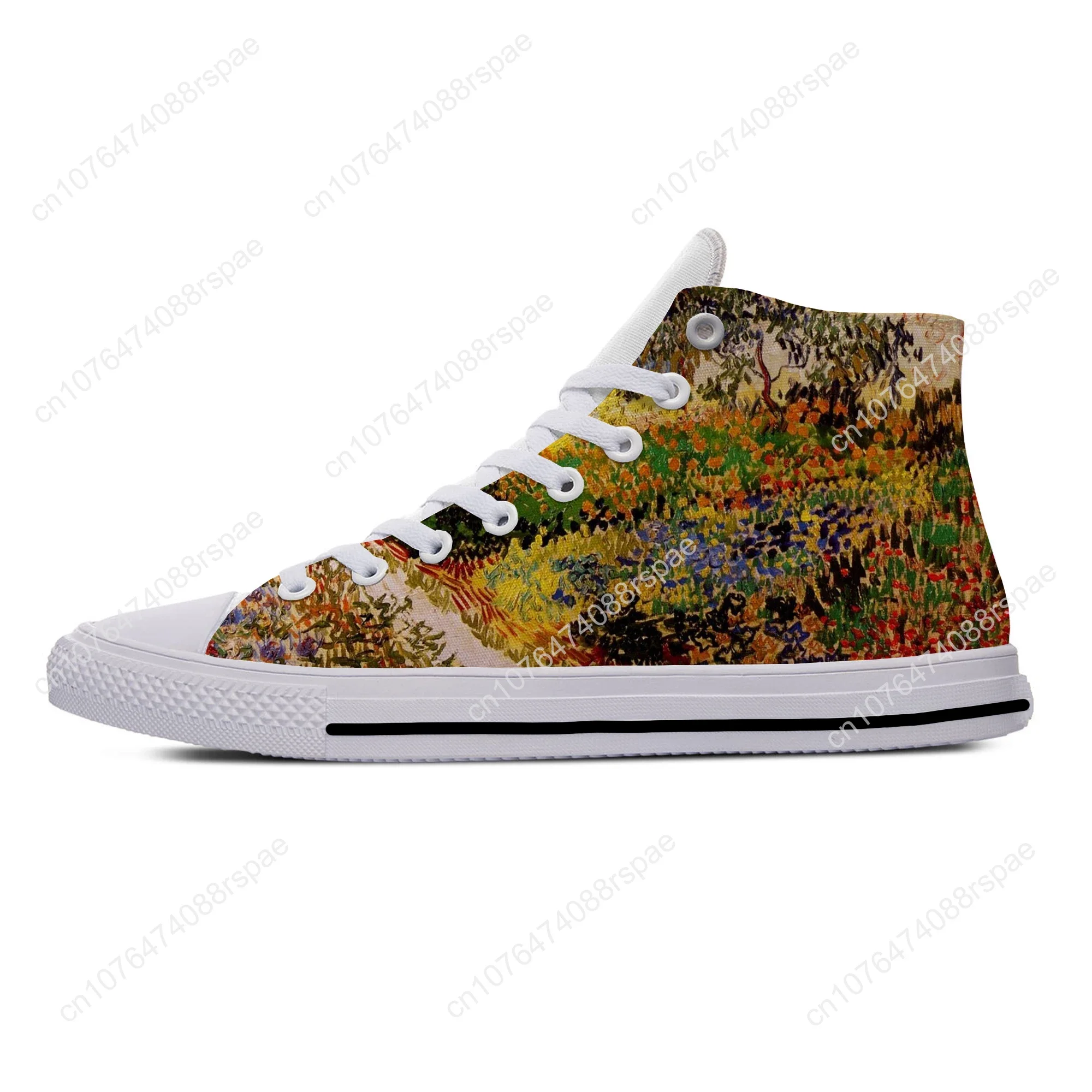 Van Gogh Oil Painting Aesthetic Starry Night Cool Casual Cloth Shoes High Top Lightweight Breathable 3D Print Men Women Sneakers