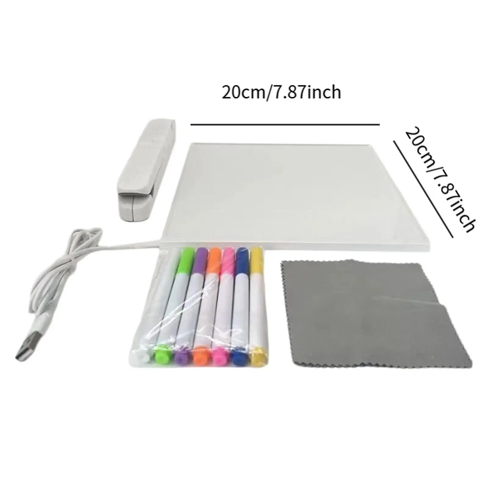 Acrylic Message Board with Stand Desktop Night Light Board with Light Erasable Writing Note for Home School Office