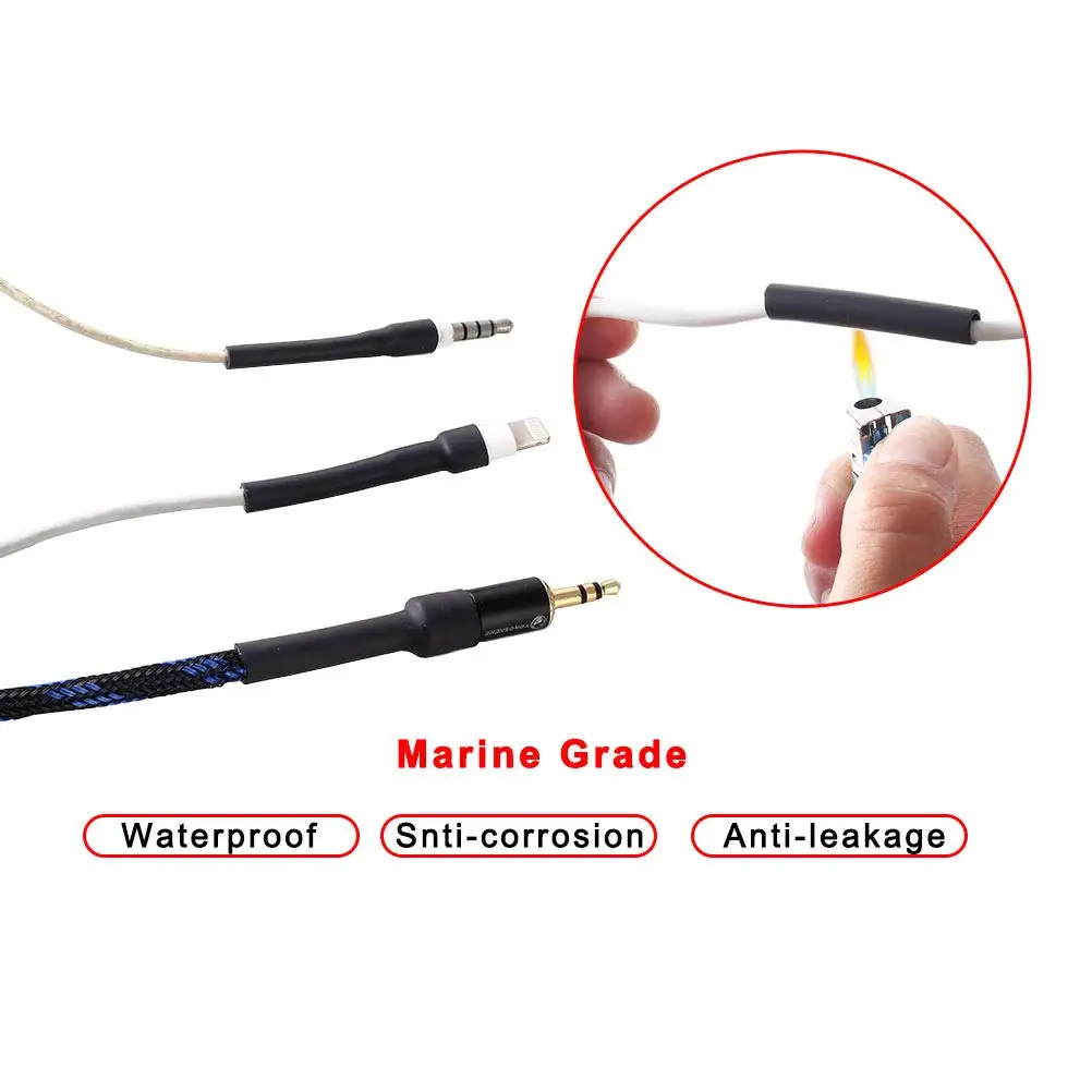 Dual Wall Adhesive Heat Shrink Tubing Kit 5 Sizes (Diameter): 3/8, 1/4, 3/16, 1/8, 3/32 inch for DIY 150pcs