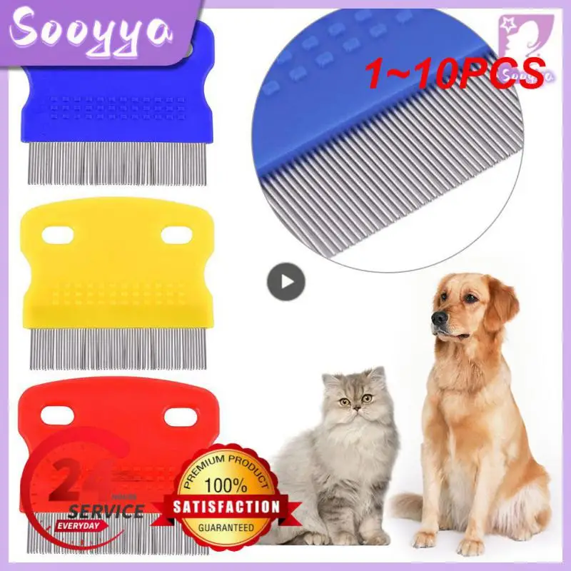 

1~10PCS Stainless Steel Pet Grooming Hair Comb Long Thick Hair Fur Removal Flea And Lice Brush Pets Combs For Dog Cat Rabbit