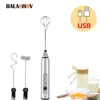 USB Electrical Milk Frothers Electric Handheld Blender with Mini Coffee Maker Whisk Mixer for Coffee Cappuccino Cream Foamer 1