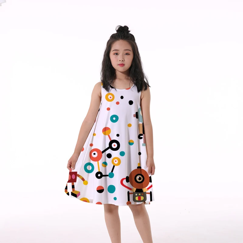 jumper dress 2022 New Fashion Summer Delicious Desserts 3D Print Cute Baby Girl Party Dresses for Kids Princess Girls Dress 4-14 Years Old new dress