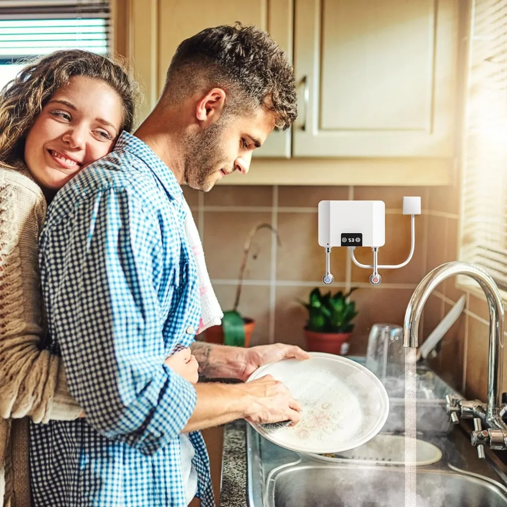 MHX Electric Tankless Water Heater, 5500W 220V Constant Temperature Water Heater w/Self Modulating, 360&deg;Install Touch