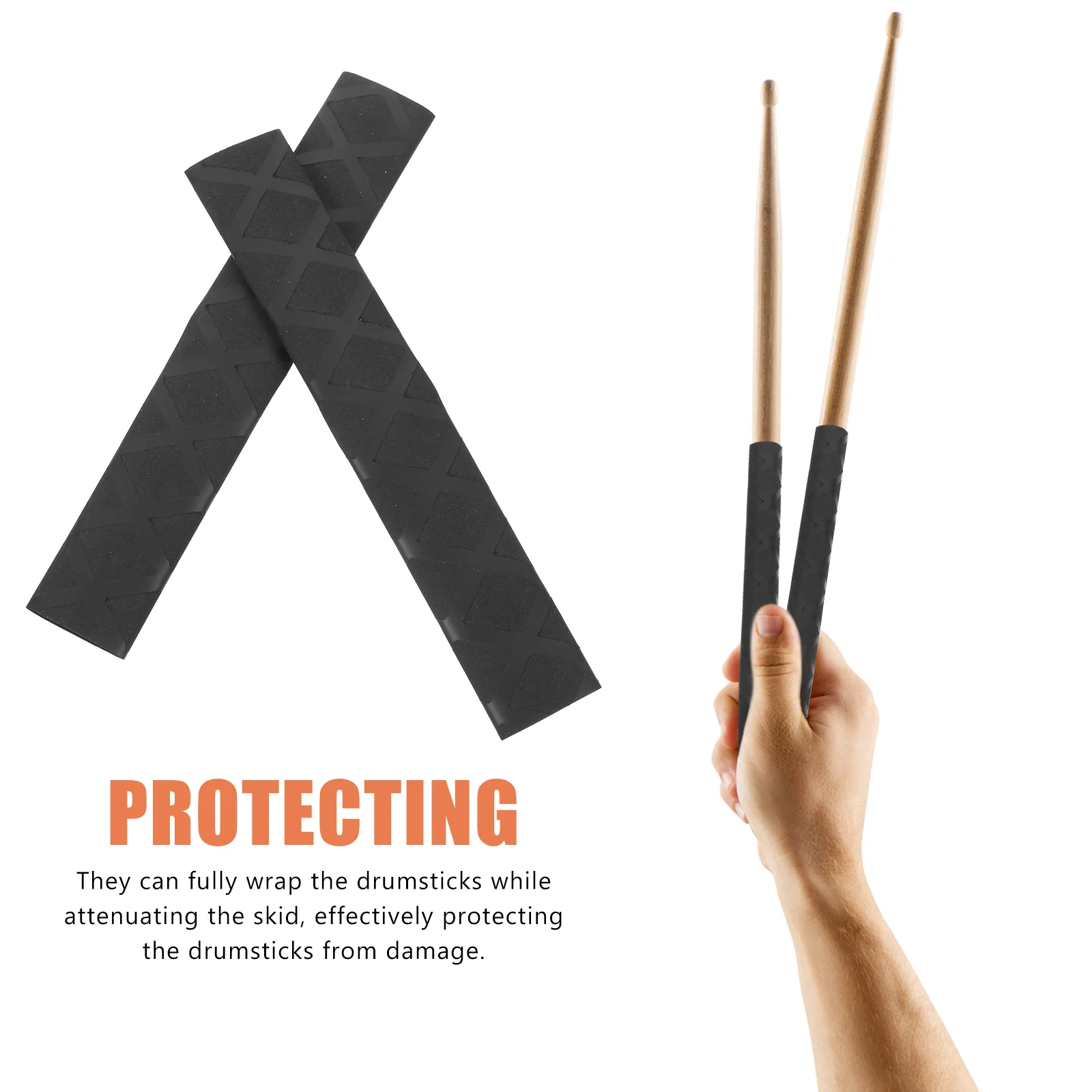 

Drum Stick Non-slip Sleeve Drumstick Head Protectors Antiskid Caps Tips for Accessory Covers