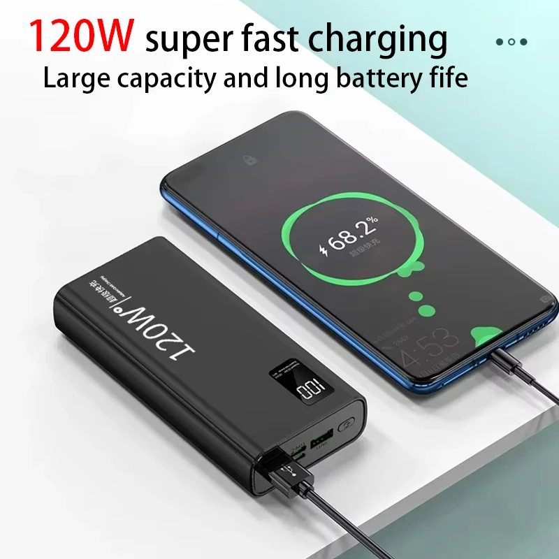Power Bank da 120 W con ricarica super veloce, capacità ultra elevata da 200000 mAh, batteria esterna per dispositivi mobili, compatibile con iPhone, Xiaomi, Samsung - Image 3