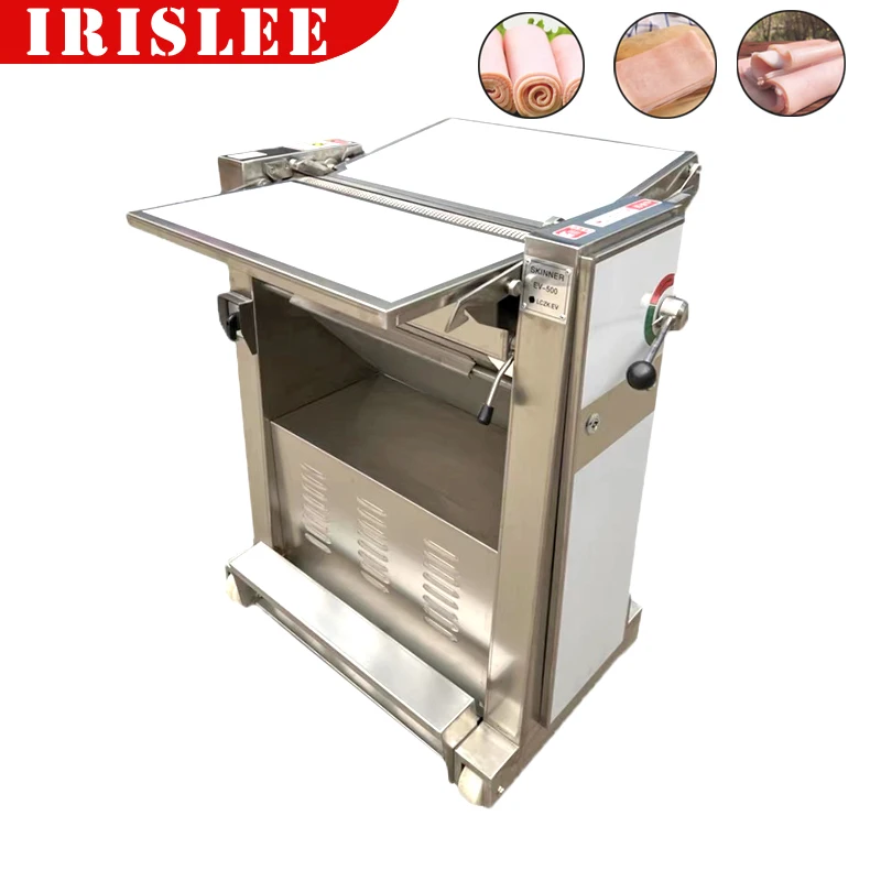 

Commercial Pork Skin Removed Cutting Machine 0.5-6M Adjustable Pig Meat Peeling Machine