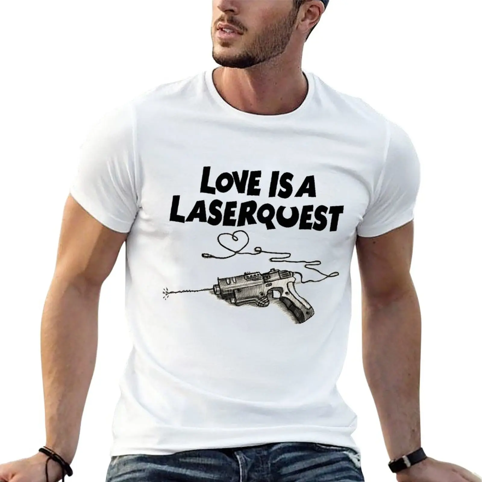 

Новинка, футболка Love is a Laserquest, быстросохнущая футболка, быстросохнущая футболка, мужские Забавные футболки