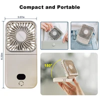 Mini ventilateur portable pliable de bureau, rechargeable 2500 mAh, 4 vitesses, avec support pour téléphone, ventilateur de refroidissement à suspendre au cou pour extérieur 6