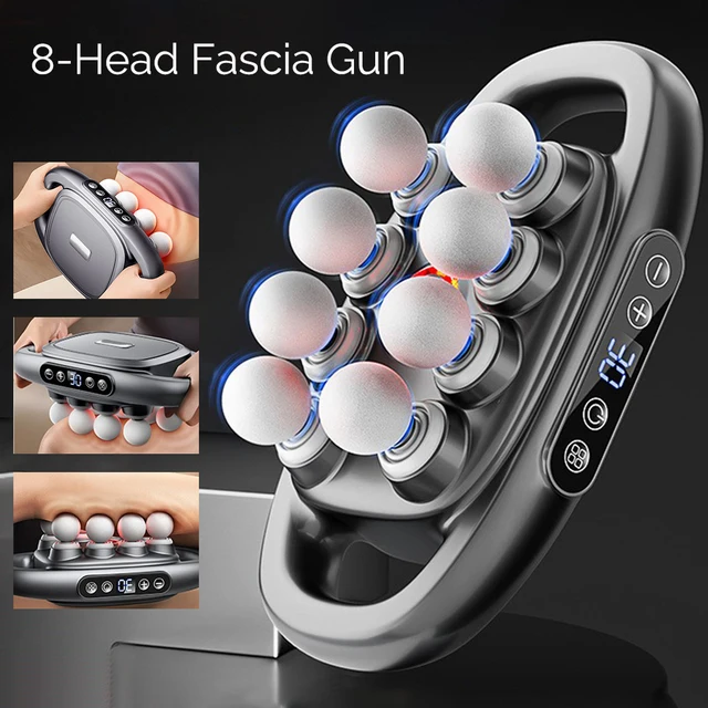 8-Head Fascia Gun High-Frequency Vibration Body Massage Gun Back and Waist Massager Massager Neck Shoulder Massager masajeador