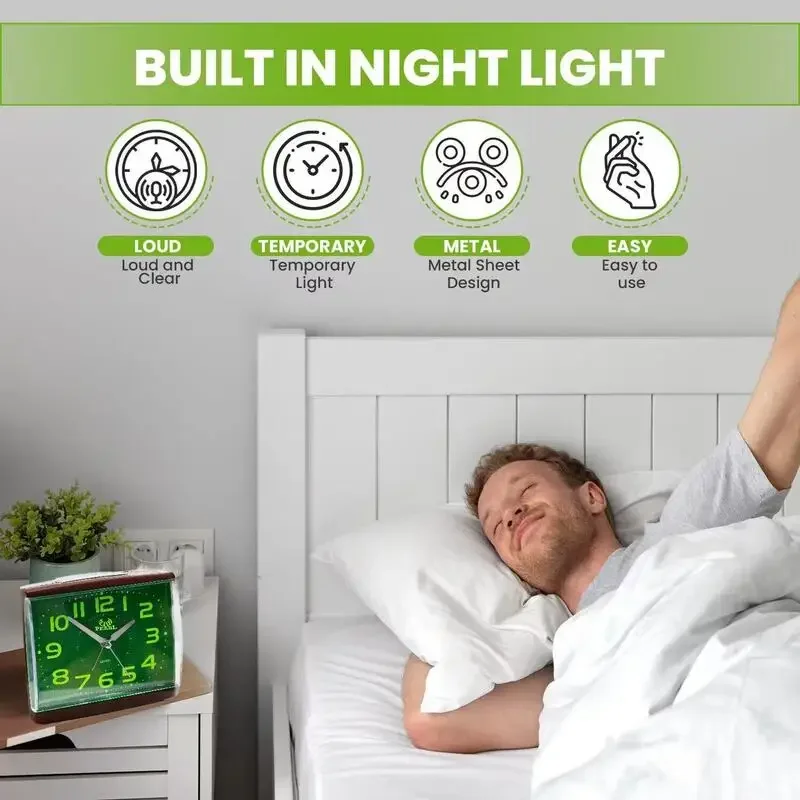 Luminous Alarm Clock Large Display Pointer Mute Battery Student Learning Alarm Clock Desktop Ornaments For Home Bedside 5