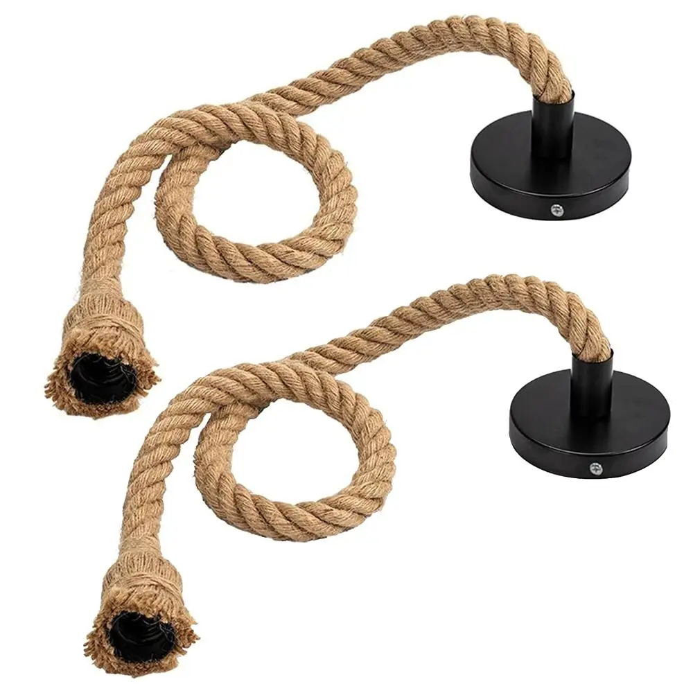 Creative Rope Lamp Durable Minimalist Edison Bulb Chandelier Vintage Hemp Rope Material Hemp Rope Pendant Lamp Living Room