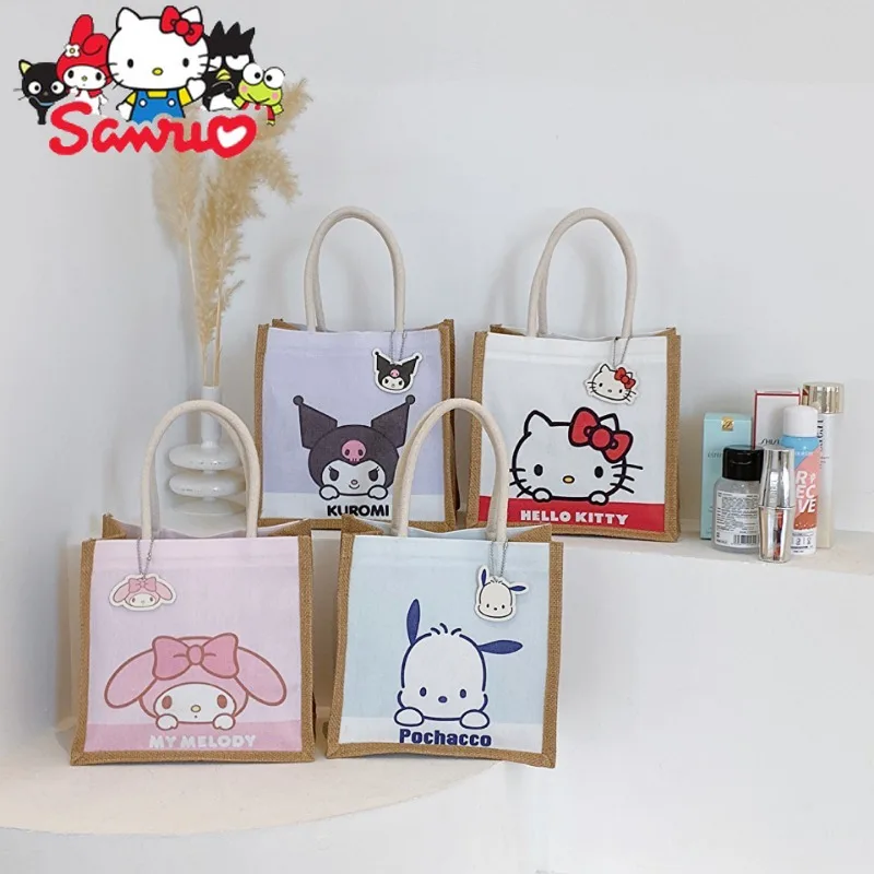 

Sanrio Melody Kuromi Hello Kitty Cinnamoroll Pochacco's New Canvas Bag Cartoon Tote Bag Versatile Tote Bag Fresh Shoulder Bag