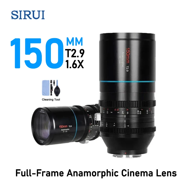 Sirui Venus 150 мм T2.9 1.6X Полнокадровый анаморфный объектив с большой диафрагмой кинообъектив для Canon RF Leica L Nikon Z Sony E Mount