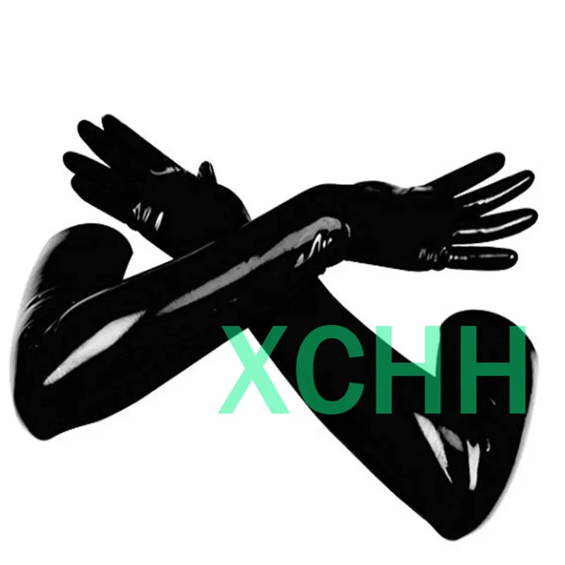 

Latex Rubber Gloves Sexy Fetish Wrist Seamless Moulded Shoulder Length Long Gloves for Men Women with Bodysuit Catsuit Hoods