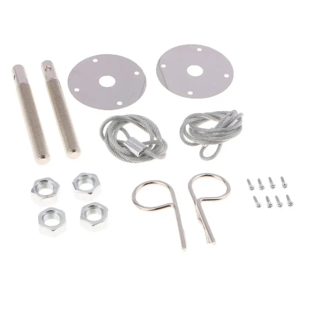 Hood pins lock 2PCs universal aluminum alloy car vehicle racing hood pin lock latches lock appearance kit