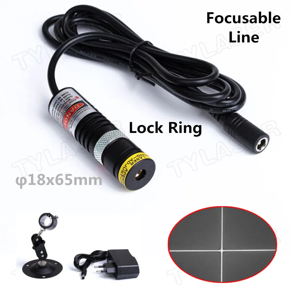 PMMA/Glass Lens Focusable Invisible Light 980nm 30mw-200mw Cross Line Laser Module (FREE with EU Adapter ) for Wood Cutting