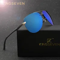 KINGSEVEN Aluminum Polarized Rimless Sunglasses Men UV400 Anti-glare Women Pilot Glasses Trendy Driving Eyewear