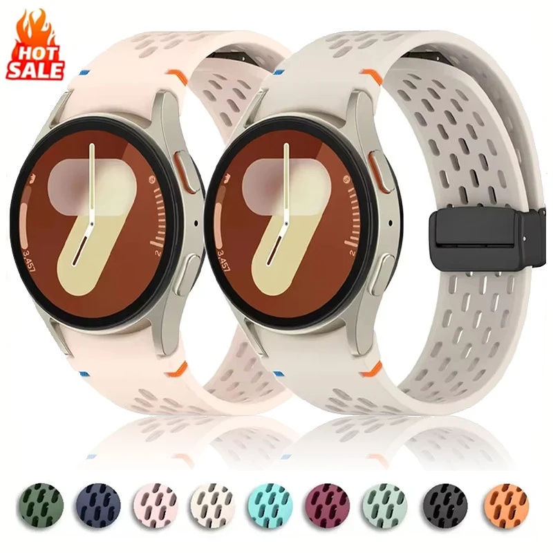 Magnetic Buckle Silicone Watch Band - 20mm Strap with No-Gap Design