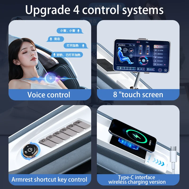 Full Body 4D Electric Zero Gravity Luxury Bluetooth Massage Chair SL Track Manipulator Electric Telescopic Calf 4