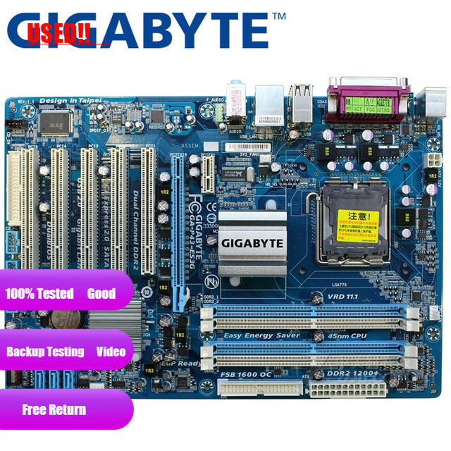 GIGABYTE GA-P43-ES3G Desktop Motherboard P43 Socket LGA 775 For Core 2 Pentium D DDR2 16G ATX Original