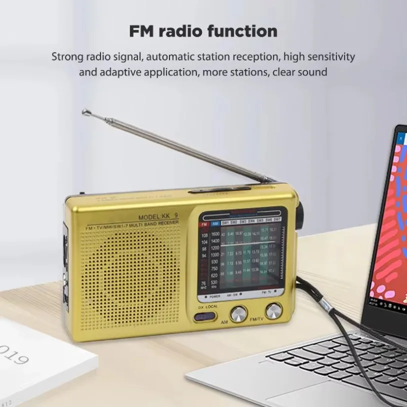 Digital Radio Built-in Speaker Portable Mini Radio SW/AM/FM Battery Operated Telescopic Antenna for Indoor Outdoor Emergency Use