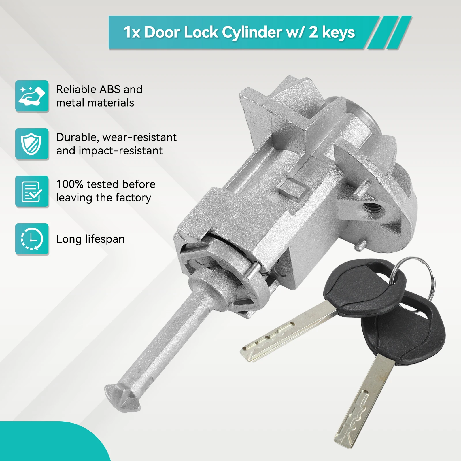 For BMW 3 Series E46 325i 325ci 325xi 2001-2006 Front Left Car Door Lock Cylinder Barrel WITH 2 KEYS 51217019975 51 21 7 019 975