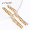 Wholesale 18K Gold Plated Inlaid Rhinestone Long Tassel Chains Pendant For Earrings Making Findings,DIY Women Dangle Earrings